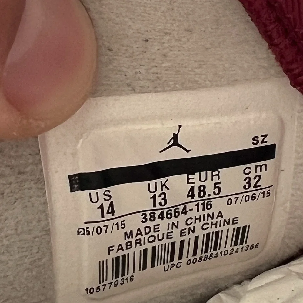 Air Jordan 6 Maroon Off White Mens Size 14 384664-116